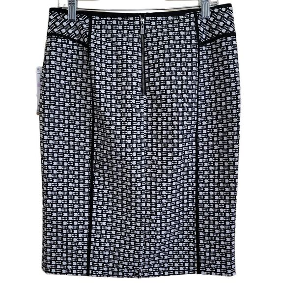 Laundry By Shelli Segal Black and White Midi Skirt Sz 8 NWT - Picture 5 of 8
